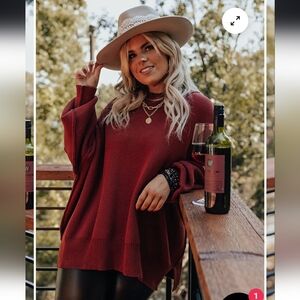 Impressions, Chic Burgundy Sweater for Women, 1x